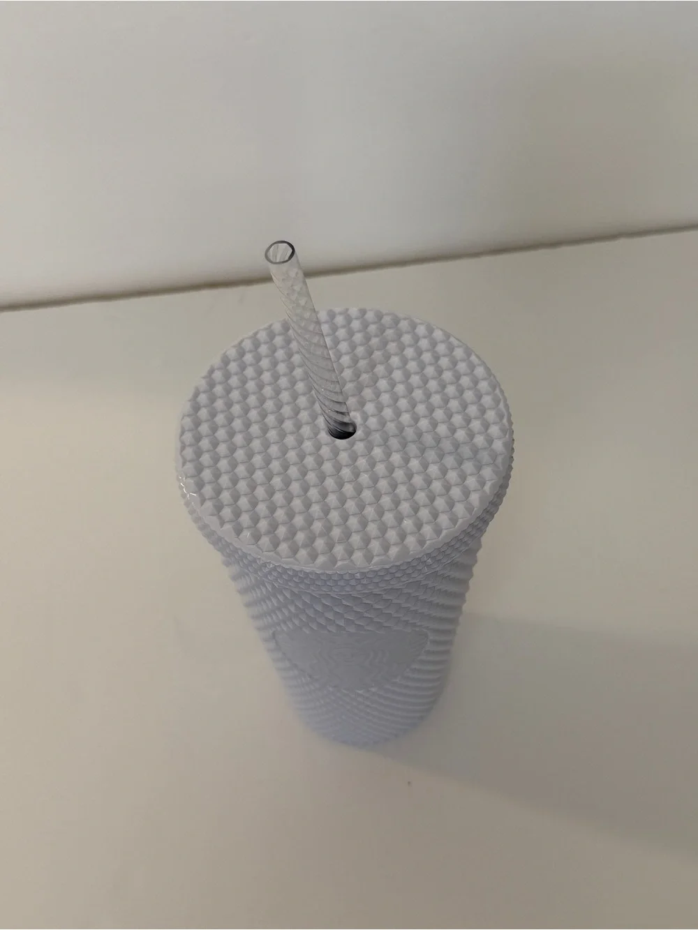 Starbucks White Iridescent Studded Tumbler with Straw